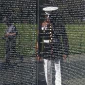 Rick at The Wall in front of my father's name.
